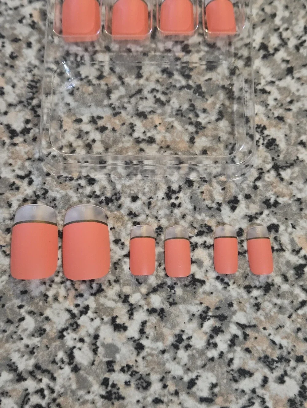Coral Matte Press-On Nails - Stylish Orange-Toned Set